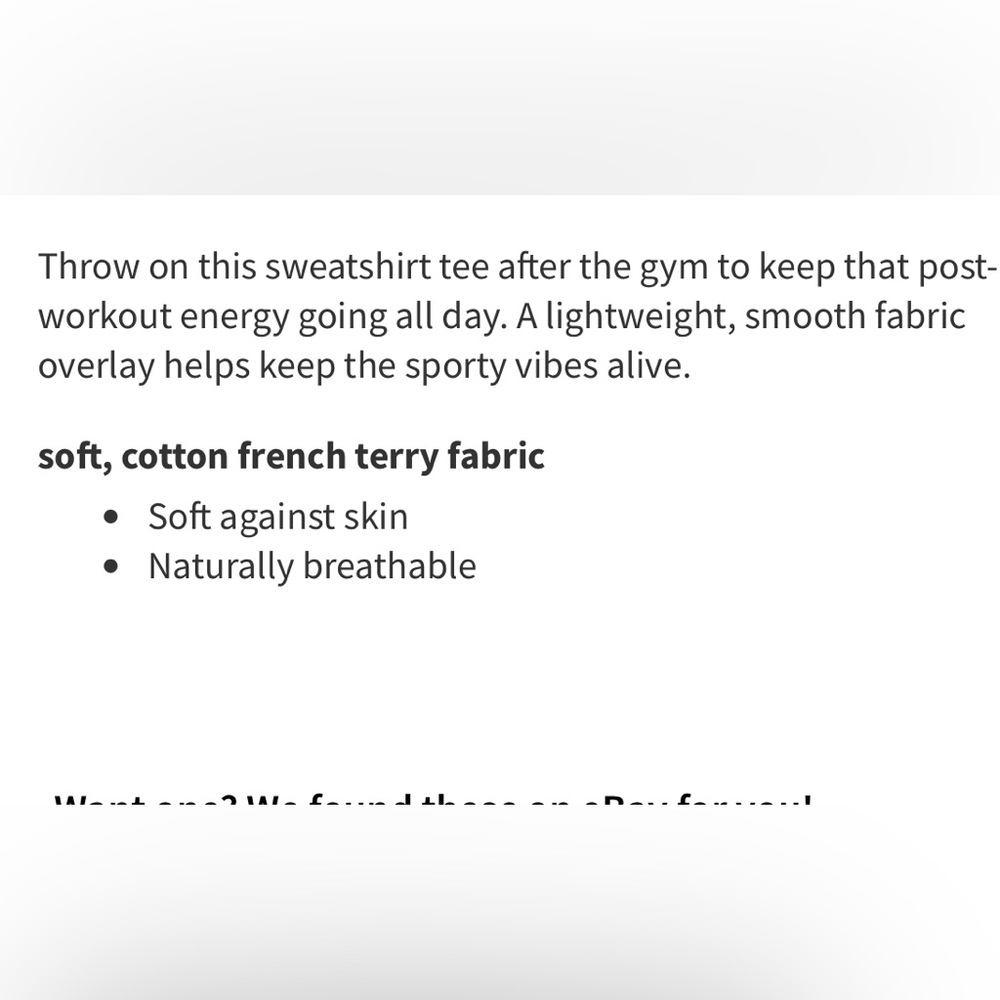 Lululemon Cotton French Terry + Swift T-ShirtNatural Ivory size 6 - Picture 3 of 6